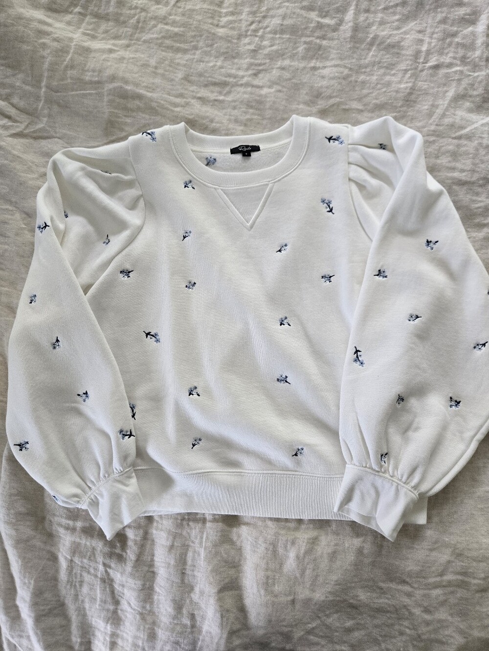 Rails Pullover Sweater, Puff Sleeve Size Small